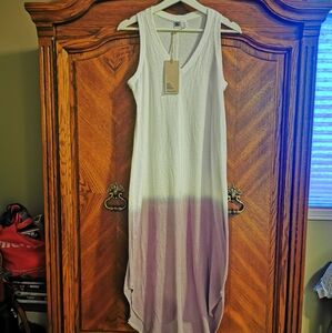 Organic fair trade white lilac ombre cotton dress tunic coverup